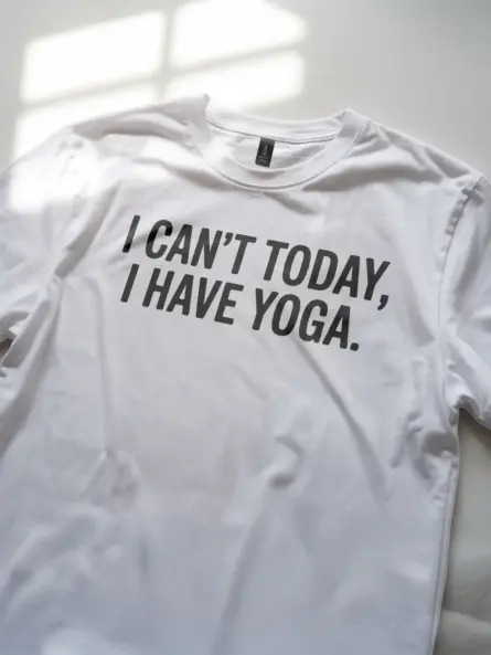 Funny Yoga T-Shirt – Minimalist “I Can’t Today I Have Yoga” Tee - Image 11