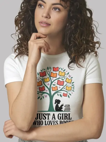 Just a Girl Who Loves Books Shirt – Minimalist Reader Tee - Image 12
