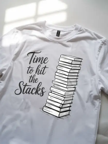 Time to Hit the Stacks – Minimalist Library Shirt for Book Lovers - Image 11