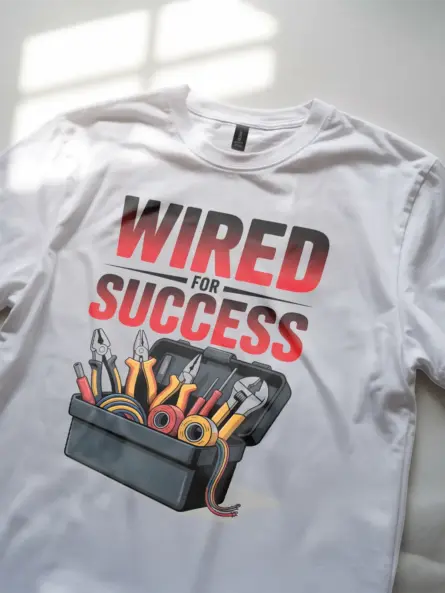 Motivational Electrician T-Shirt - WIRED FOR SUCCESS - Image 11
