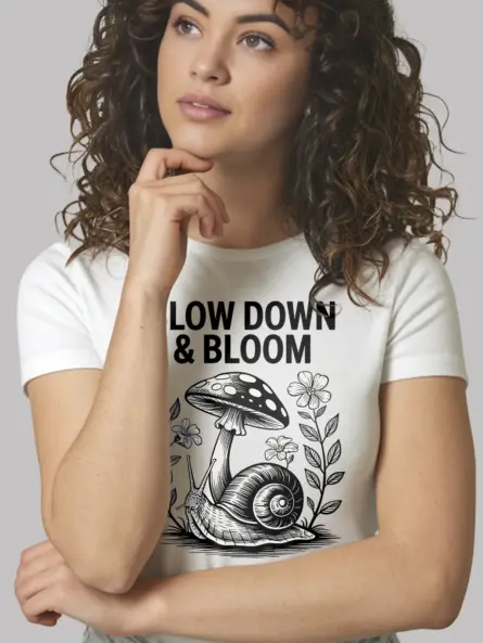 Amazing Mushroom Snail T-Shirt – Slow Down & Bloom Tee - Image 12