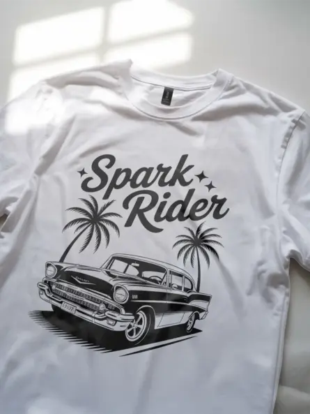 Retro 1957 Chevy Bel Air T-Shirt – Spark Rider Graphic Tee - Image 11