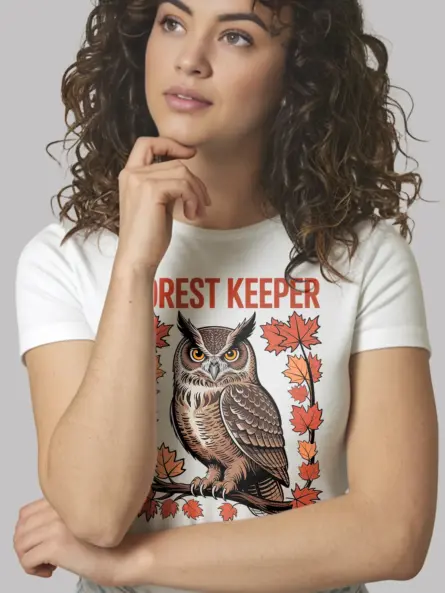 Retro Owl Forest Keeper T-Shirt for Nature Lovers - Image 12
