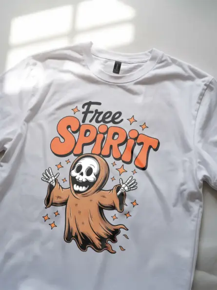 spooky cute white ghost Halloween tee