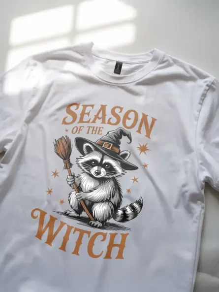 Charming Witchcore Raccoon T-Shirt – Season of the Witch Fall Tee - Image 11