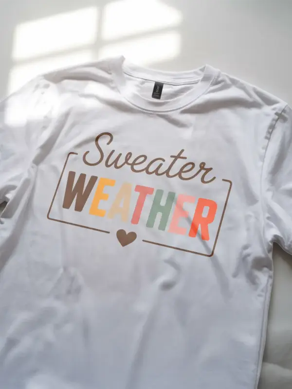 white lifestyle photo – stylish fall gift idea – cozy sweater weather shirt