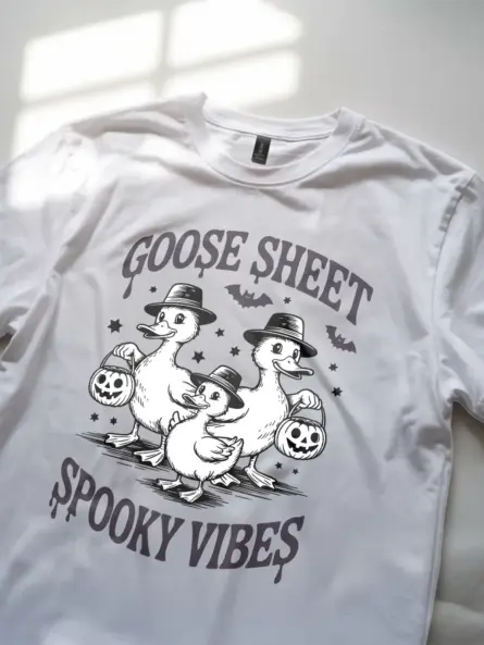 vintage duck candy basket shirt white close-up