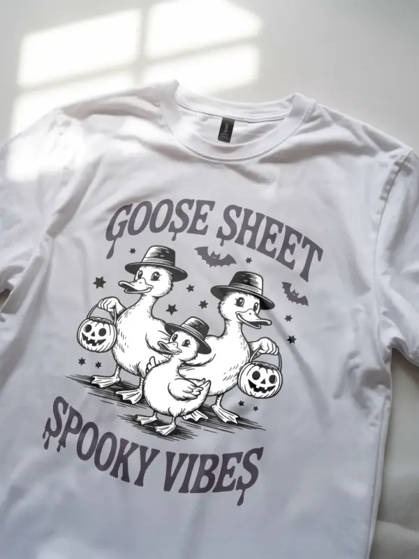 vintage duck candy basket shirt white close-up