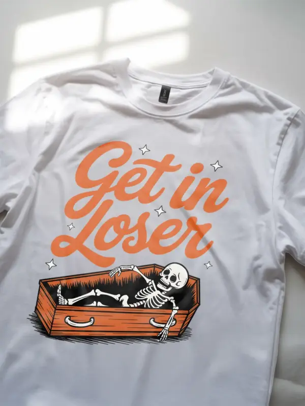 Lifestyle Shot Shirt Lifestyle – Goth Skeleton Coffin T-Shirt