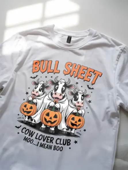 Hilarious Bull Sheet Cow Ghost T-Shirt for Halloween Fans - Image 11
