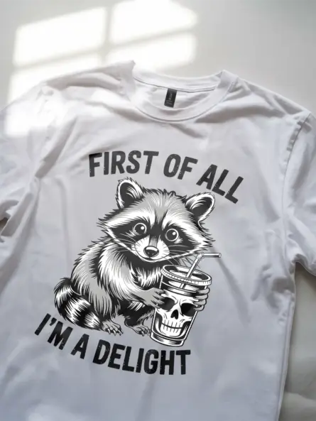 Hilarious Funny Raccoon Delight T-Shirt for Meme Fans - Image 2