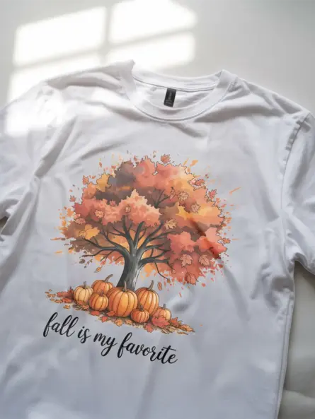 Artistic Autumn Tree Shirt – Fall Is My Favorite Watercolor Tee - Image 11
