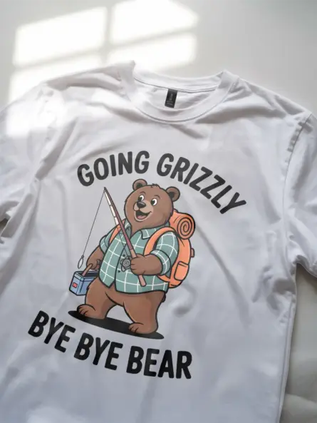 Funny Bear Fishing Shirt – Hilarious Outdoor Camping Tee - Image 12