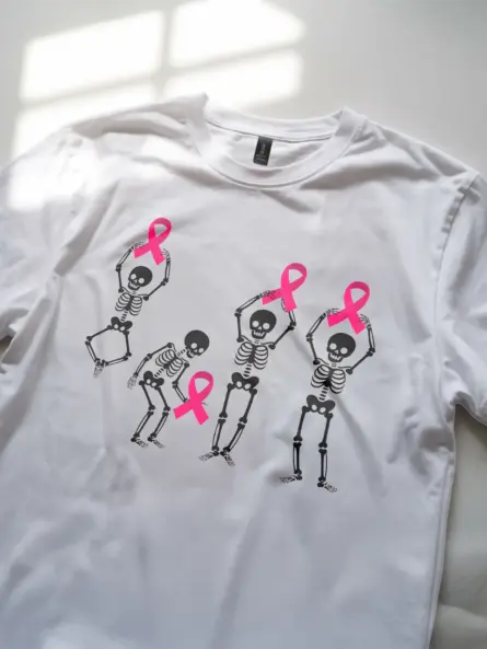 Black Skeleton Breast Cancer Shirt – Funny Pink Ribbon Awareness Tee - Image 12