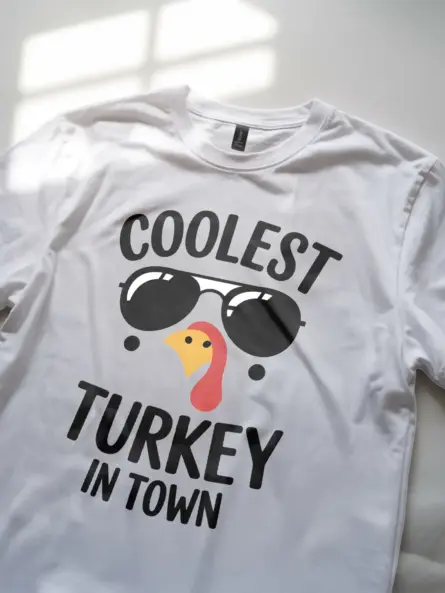 Coolest Turkey in Town Shirt – Funny Thanksgiving Tee for Kids & Teens - Image 11