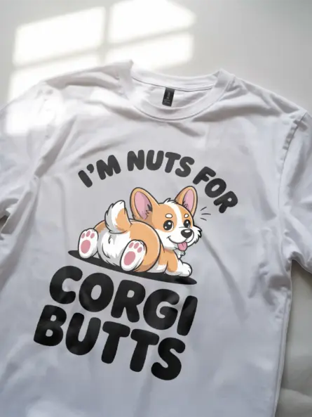 Corgi Butt T Shirt Hilarious Cartoon Dog Lover Gift Tee - Image 11