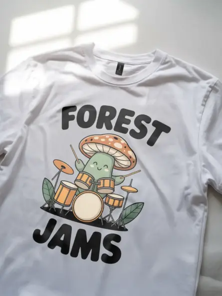Cottagecore Mushroom T-Shirt Forest Jams Design - Image 11