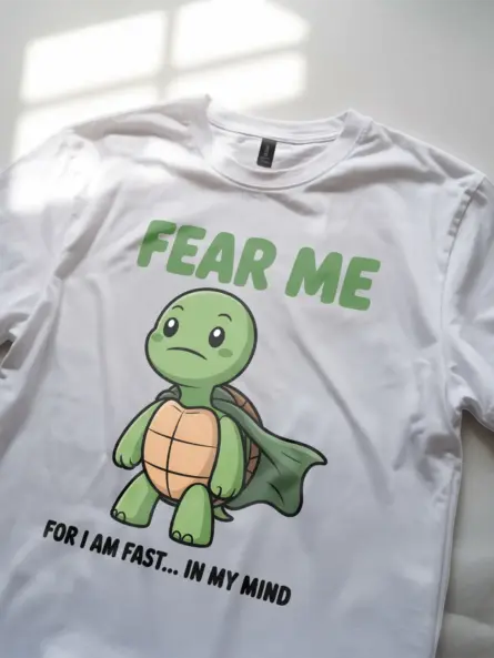 Funny Turtle T-Shirt – Fear Me I Am Fast Graphic Tee - Image 11