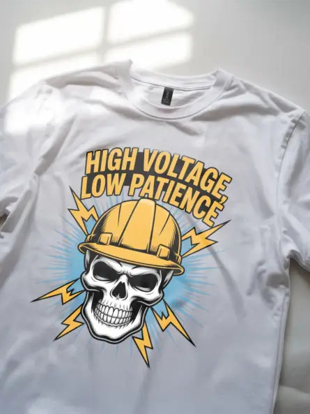Electrician Skull Shirt High Voltage Low Patience - Image 11