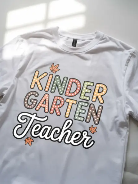 Kindergarten Teacher Shirt – Cute Fall Maple Leaf Design Tee - Image 11
