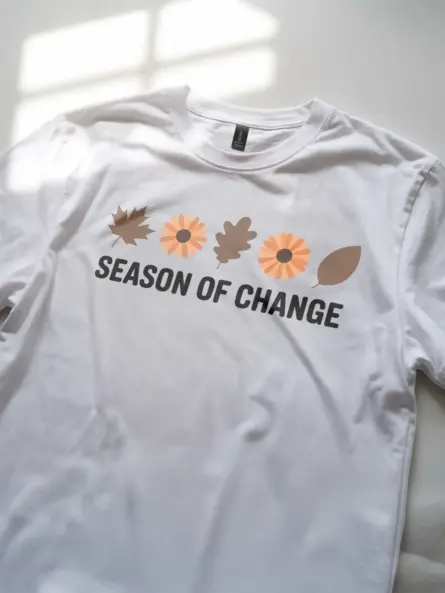 Minimalist Nature Shirt – Season of Change Fall Quote Tee - Image 11