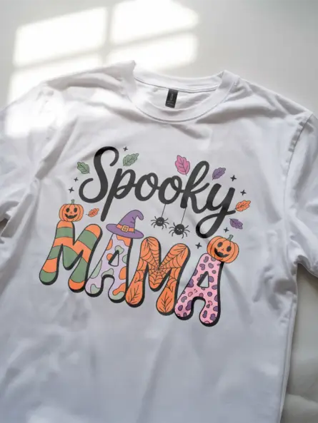 Colorful Spooky Mama Halloween Shirt for Fall-Loving Moms - Image 11