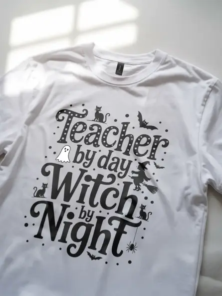 Teacher by Day Witch by Night Shirt – Funny Halloween Tee for Educators - Image 11