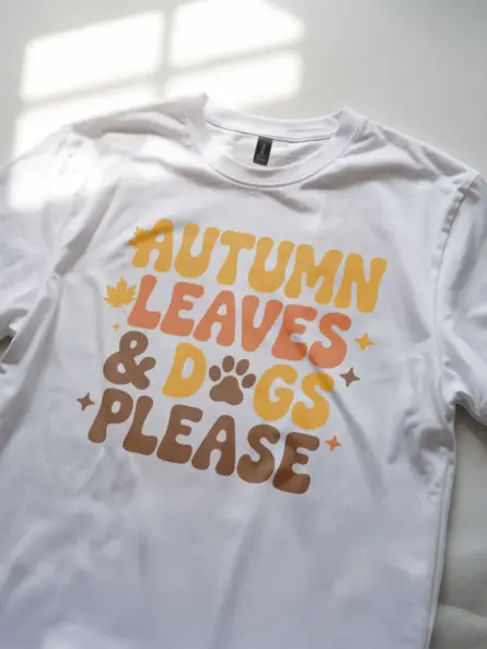 Retro Autumn Dog Mom Shirt Cozy Leaves and Paws Tee - Image 11