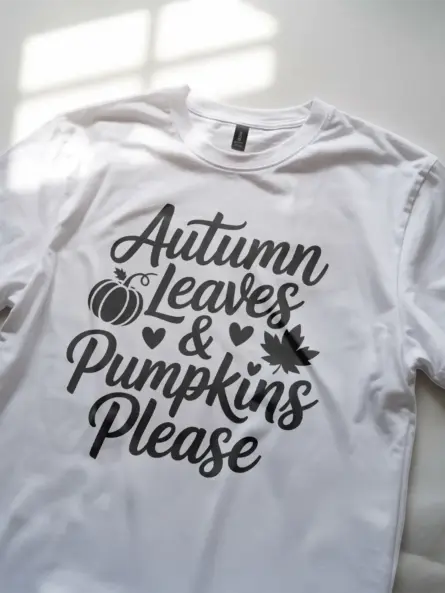 Chic Autumn Leaves and Pumpkins Shirt – Cozy Fall Graphic Tee - Image 11