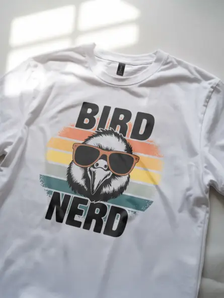 Retro Bird Nerd T-Shirt for Birdwatchers & Ornithology Fans - Image 2