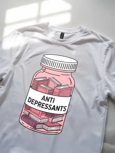 Books Are My Antidepressants Shirt – Relatable Mental Health Tee - Image 11