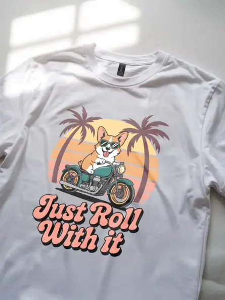 Playful Corgi Motorcycle T-Shirt for Beach Dog Lovers - Image 11