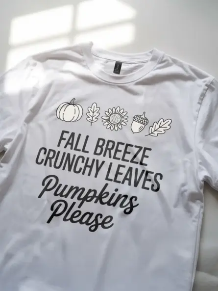 Minimalist Crunchy Leaves Shirt – Cozy Fall Breeze Graphic Tee - Image 11