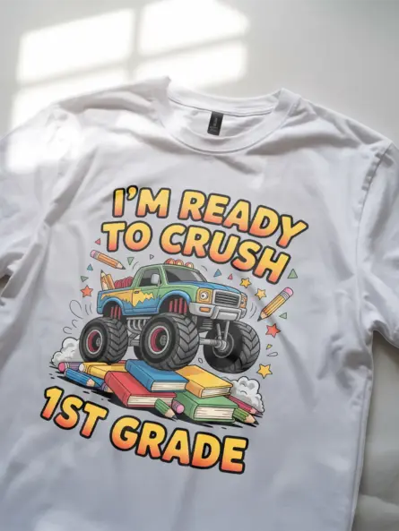 Crush 1st Grade Shirt – Bold Monster Truck Power Tee for Boys - Image 11
