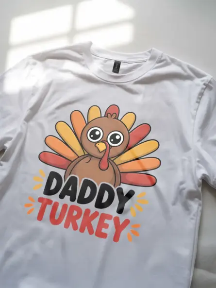 Daddy Turkey Shirt Funny Thanksgiving Tee for Dads - Image 11