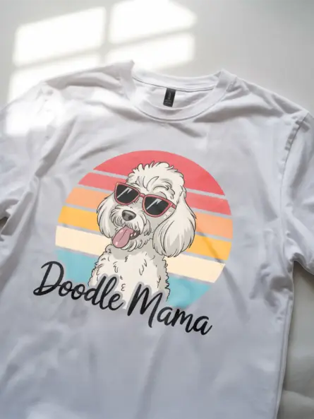 Doodle Mama T-Shirt for Dog Moms – Retro Style Pet Parent Apparel - Image 11