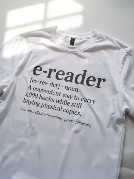 Clever E-Reader Definition T-Shirt – Funny Book Hoarder Tee for Kindle Fans - Image 11
