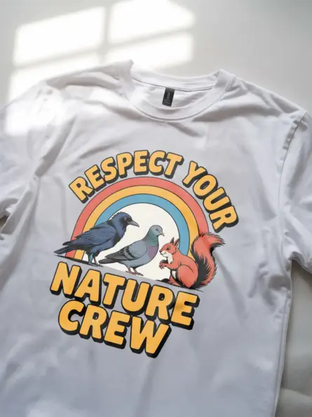 Eco Friendly Animal Crew T-Shirt Retro Rainbow Design - Image 11