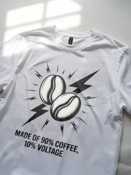 Electrician Coffee T-Shirt – 90% Coffee, 10% Voltage - Image 11