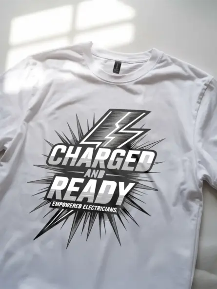 Charged and Ready Empowered Electrician T-Shirt - Image 12