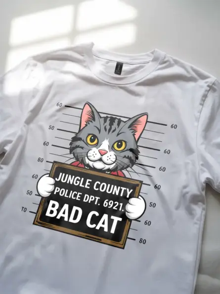 Funny Cat Mugshot T-Shirt for Pet Lovers - Image 5