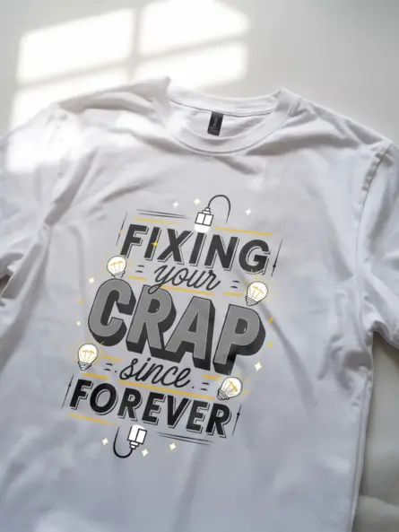 Fixing Your Crap Funny Electrician T Shirt - Image 11