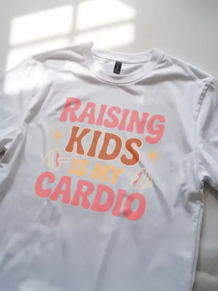 Funny Mom Workout T-Shirt – Raising Kids Is My Cardio - Image 5
