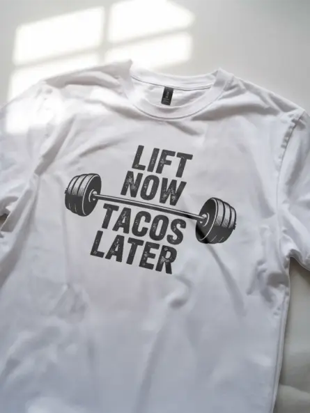 Lift Now Tacos Later Funny Taco Gym T-Shirt - Image 12