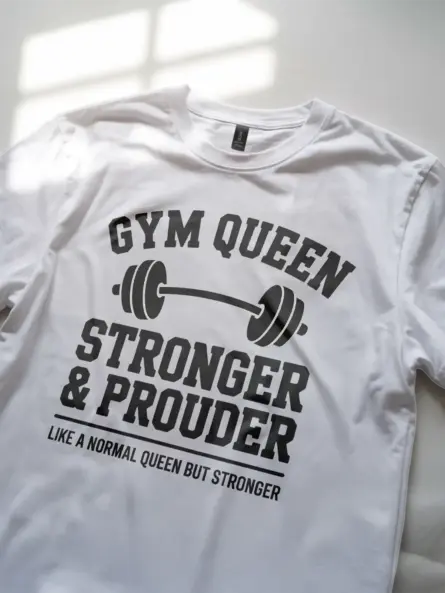 Empowering Gym Queen T-Shirt – Stronger and Prouder Graphic Tee for Women - Image 11