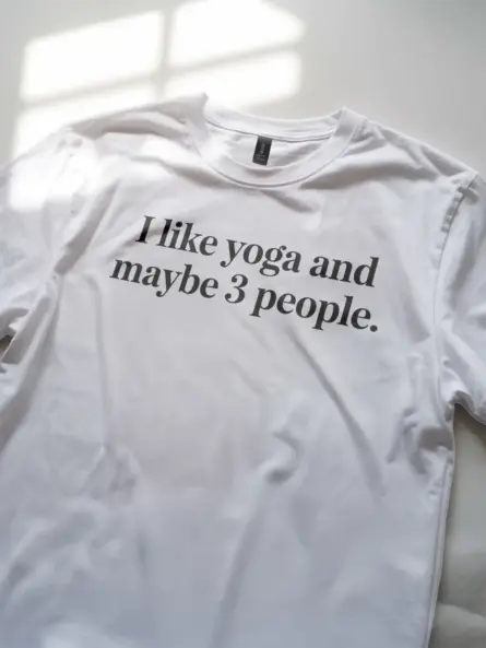 I Like Yoga and Maybe 3 People Shirt – Witty Minimalist Tee for Introverts - Image 11