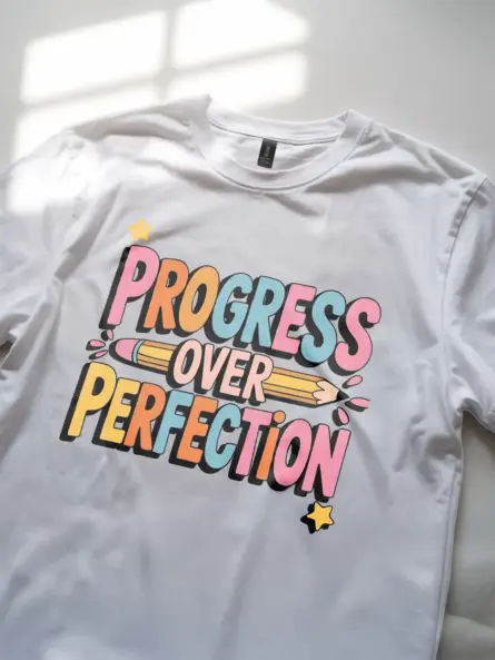 Whimsical Kindergarten Teacher Shirt – Progress Over Perfection Tee - Image 12