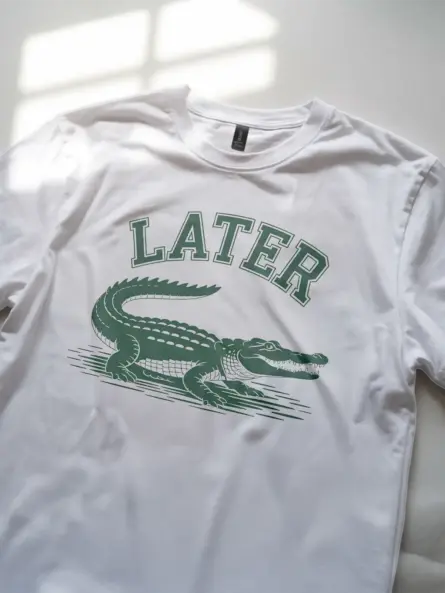 Minimalist Alligator T-Shirt – Collegiate Wordplay Tee - Image 11
