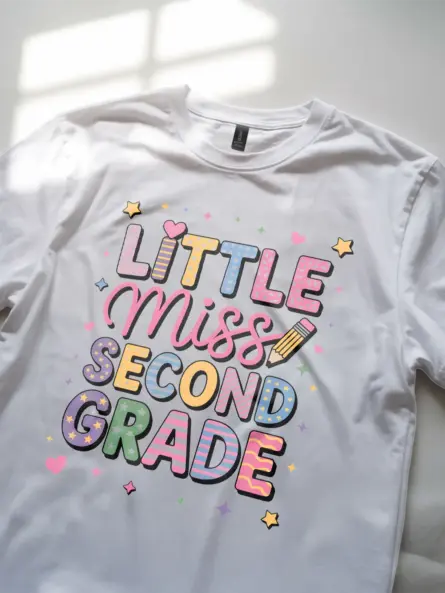 Little Miss Second Grade Shirt – Colorful Back to School Tee - Image 11