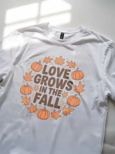 Love Grows in the Fall Shirt – Cozy Autumn Pumpkin Leaves Tee - Image 11